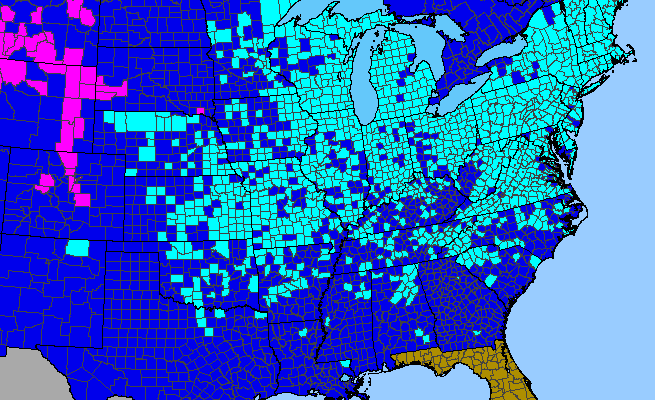 The range of Hypericum perforatum